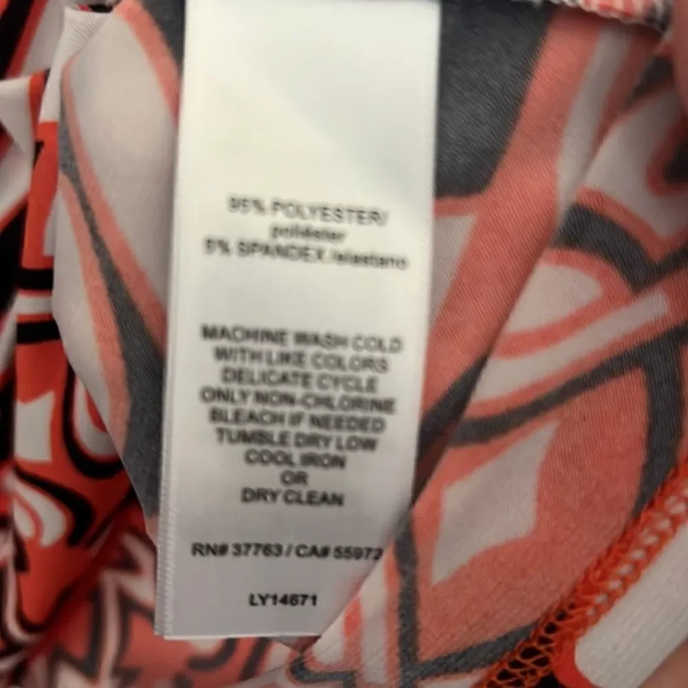 Laundry by Design Orange and Blue Geometric Dress Size 2 - Picture 5 of 7